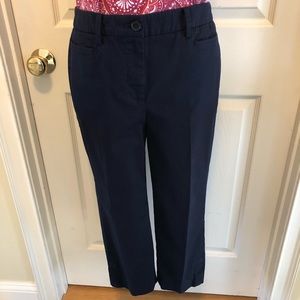Talbots perfect skimmer capris, navy 98% cotton